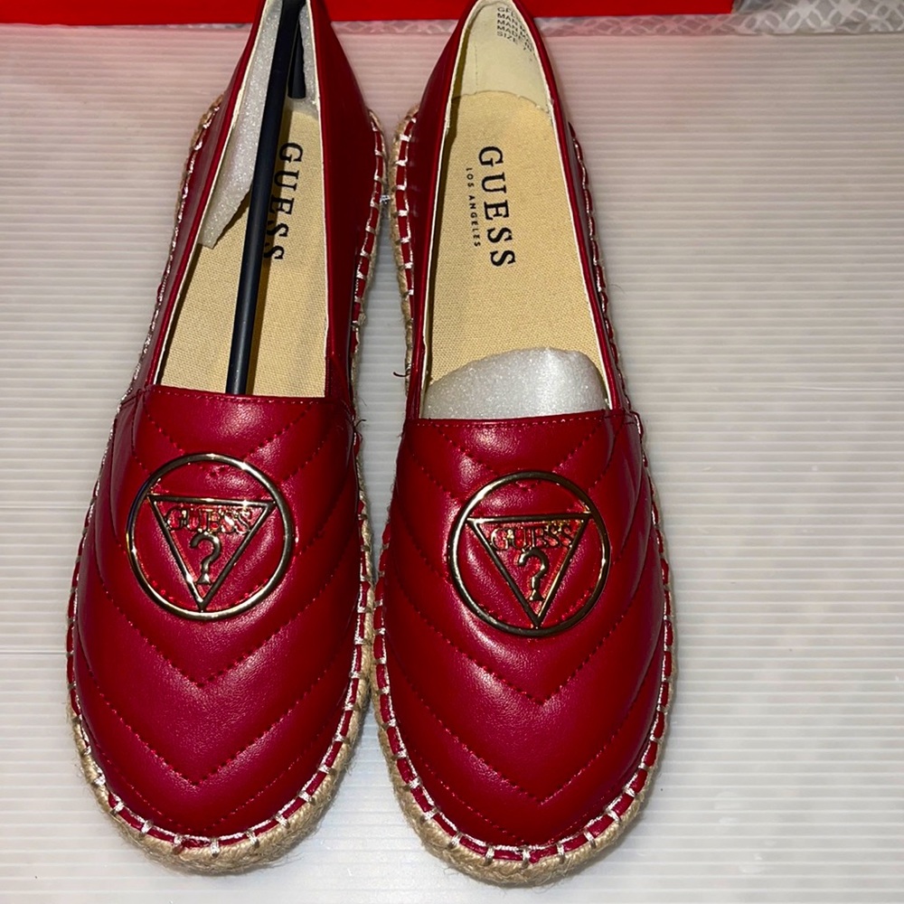 Guess Quilted Dark Red Espadrille size 7